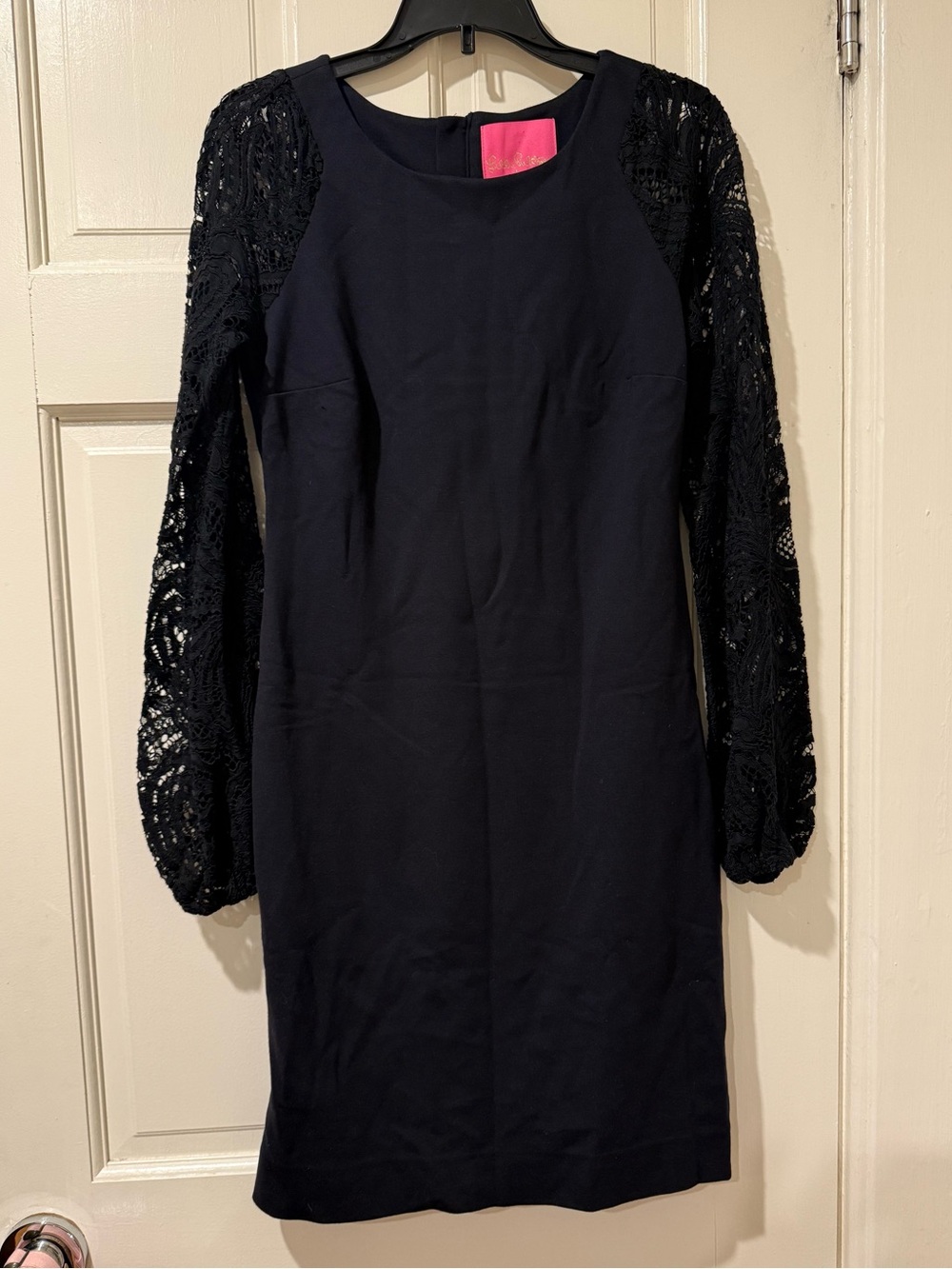Lilly Pulitzer Black Long-Sleeve Lace Sheath Dress